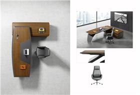 時(shí)尚總裁木質(zhì)油漆大班臺(tái)