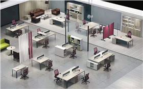 辦公桌辦公椅擺放