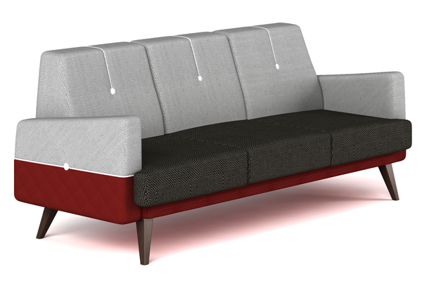 時尚辦公沙發三人位