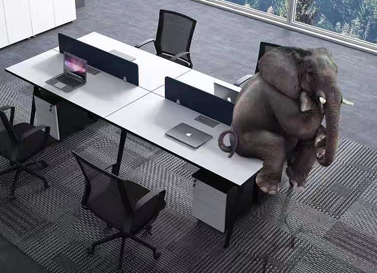 屏風四人辦公桌