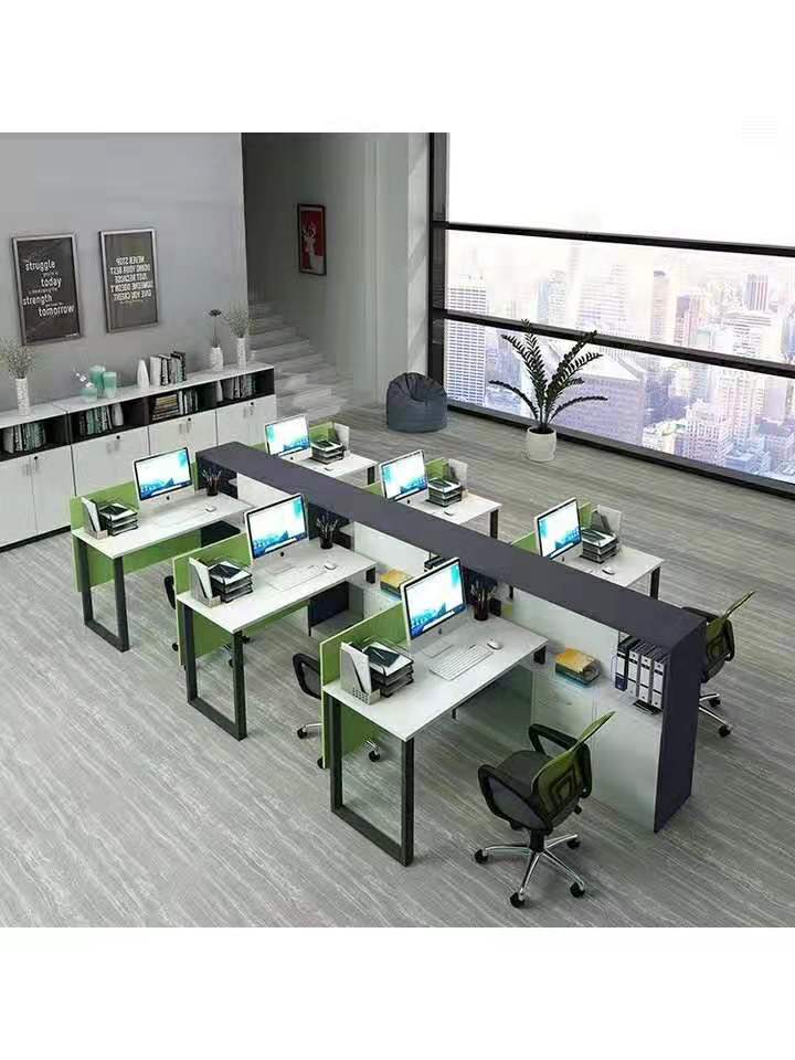 板式辦公桌帶隔層