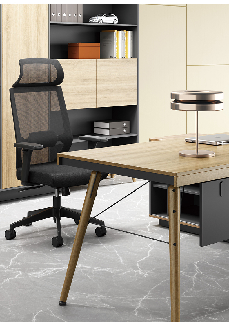 老板桌總裁桌實(shí)木桌腳簡約現(xiàn)代家具經(jīng)理桌主管桌辦公桌椅組合