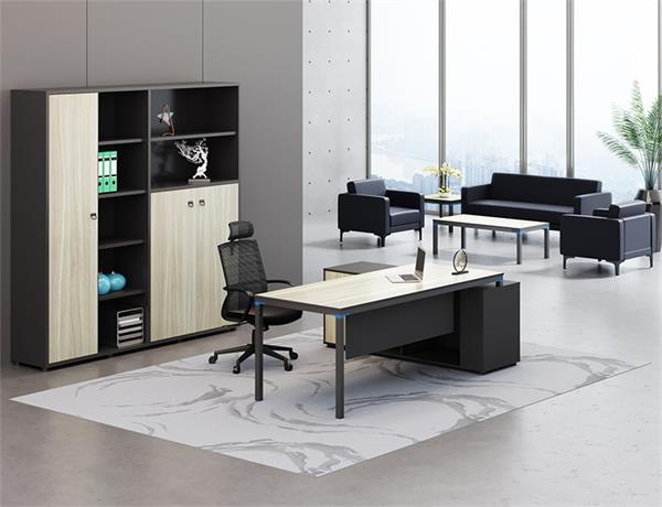 木質(zhì)檔案資料書桌落地儲(chǔ)物帶門組合辦公室大文件柜子