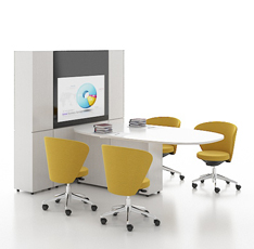 多功能可旋轉會議桌 47寸電視會議臺--G-JGZTSU20