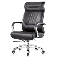 時尚經理椅 牛皮/西皮金屬五星轉椅A390