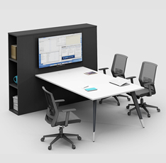 多功能網(wǎng)絡(luò)會議桌 小型帶柜子時尚會議洽談桌RC-MC2420B