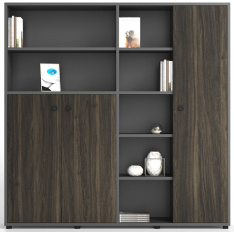 木質檔案資料書桌落地儲物帶門組合辦公室大文件柜子